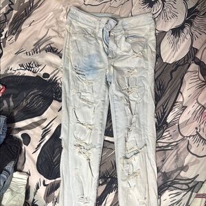 Distressed Light Blue Jeans